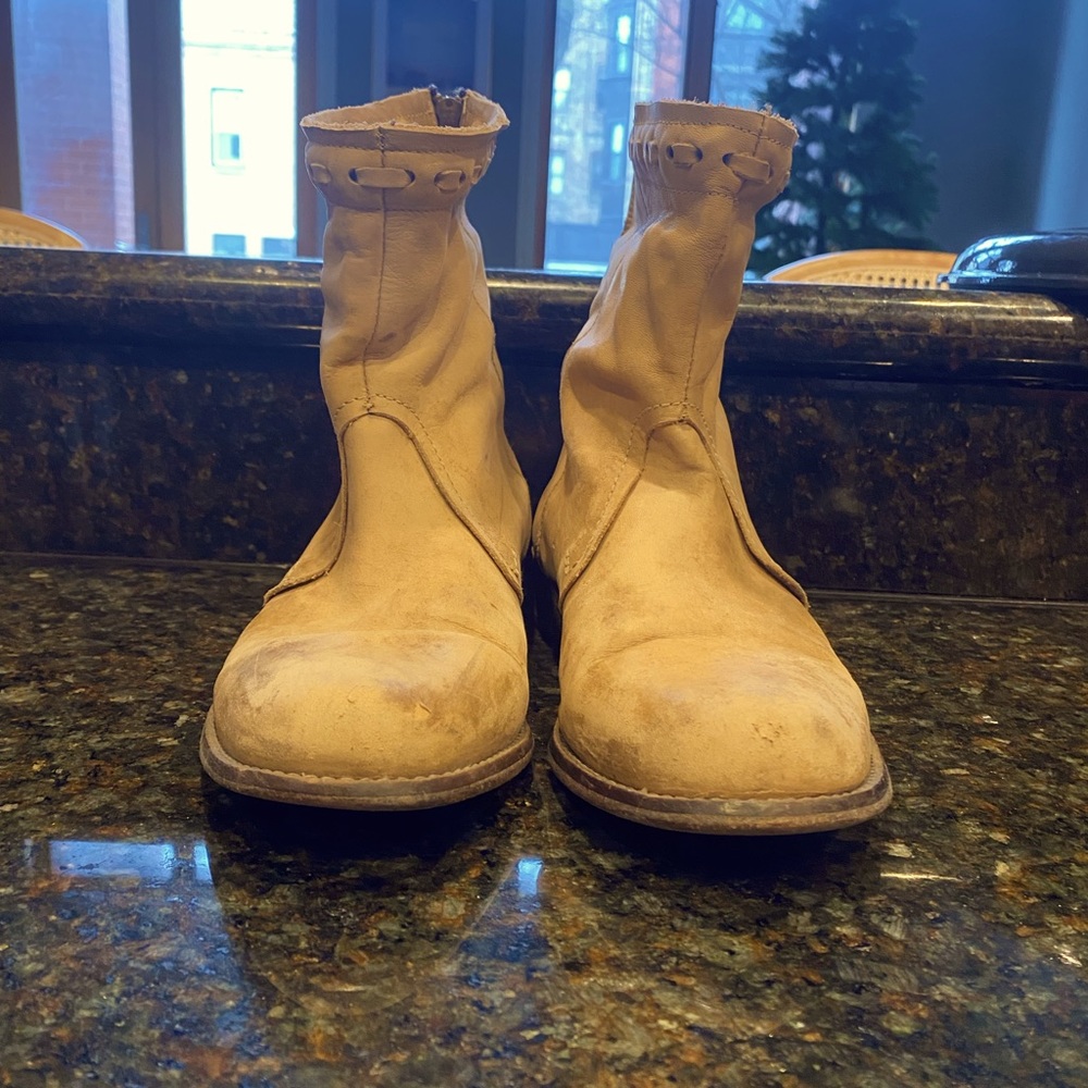 Distressed Leather free people booties